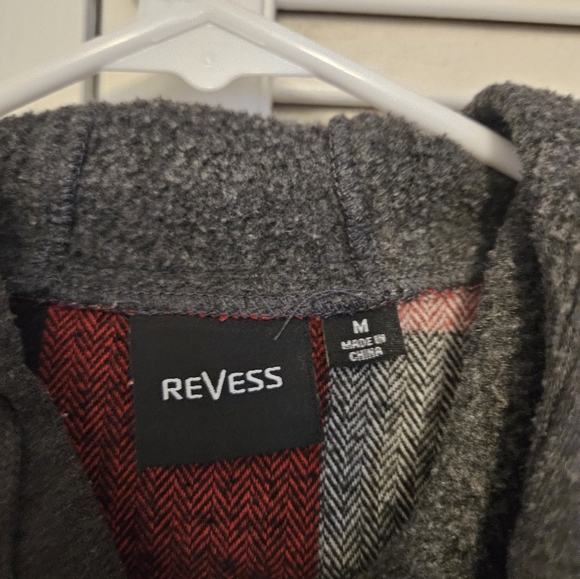 Reverse button down flannel with hoodie - Picture 2 of 3